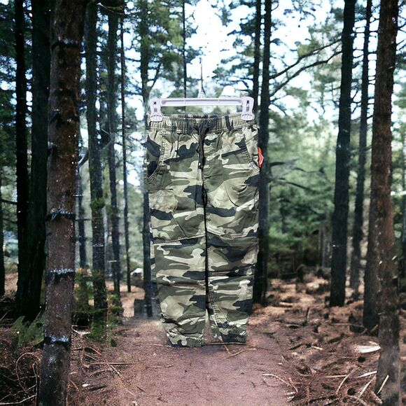 WonderNation Camo Elastic Waist Foldable Hem Kid Tough Pull On Pants M(8) - Picture 2 of 3